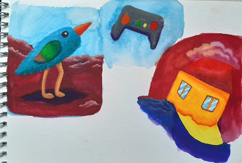 detailed mock-up paintings