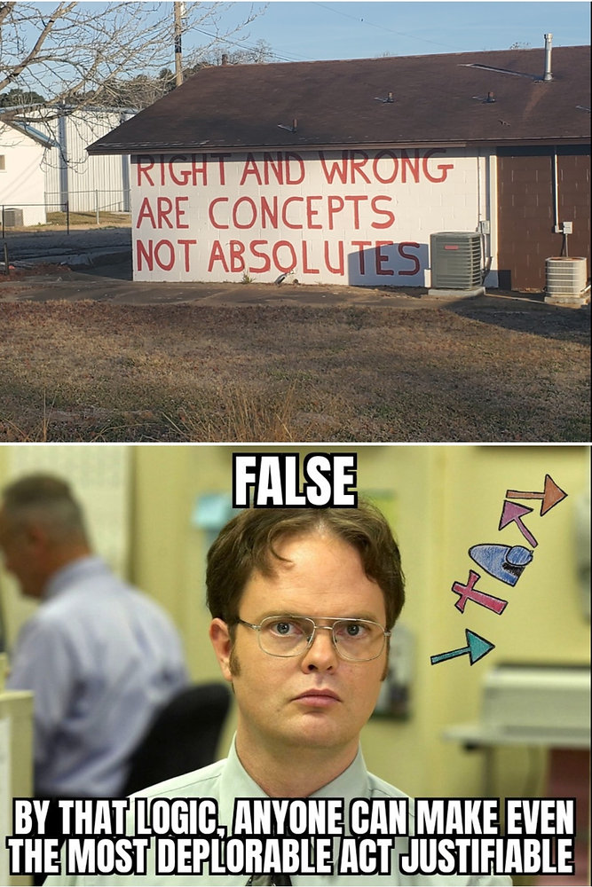 Absolute Incorrect Meme Right and Wrong ARE Absolutes