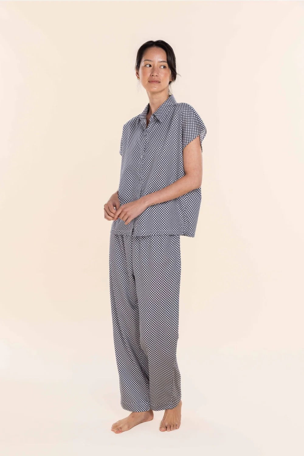 Marlie Diamond Cotton PJ Set - Navy