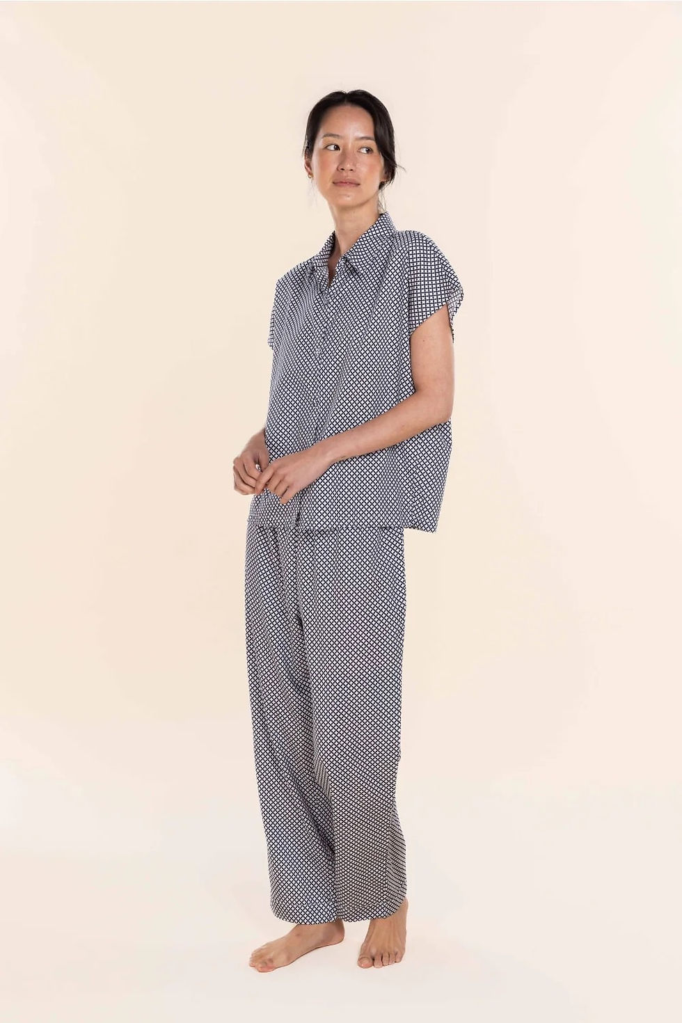 Marlie Diamond Cotton PJ Set - Navy