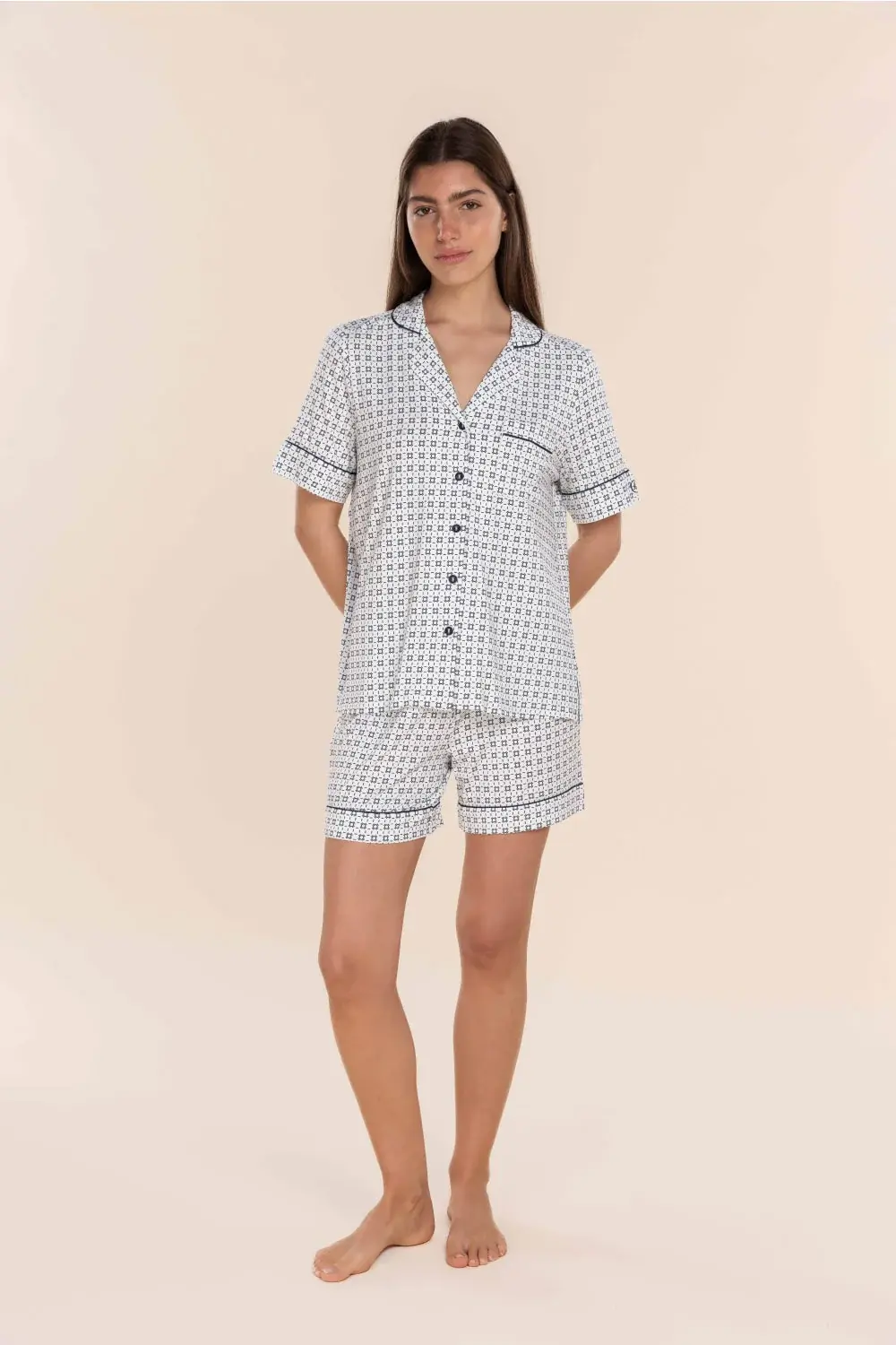 Penelope Bamboo Short PJ Set - Navy