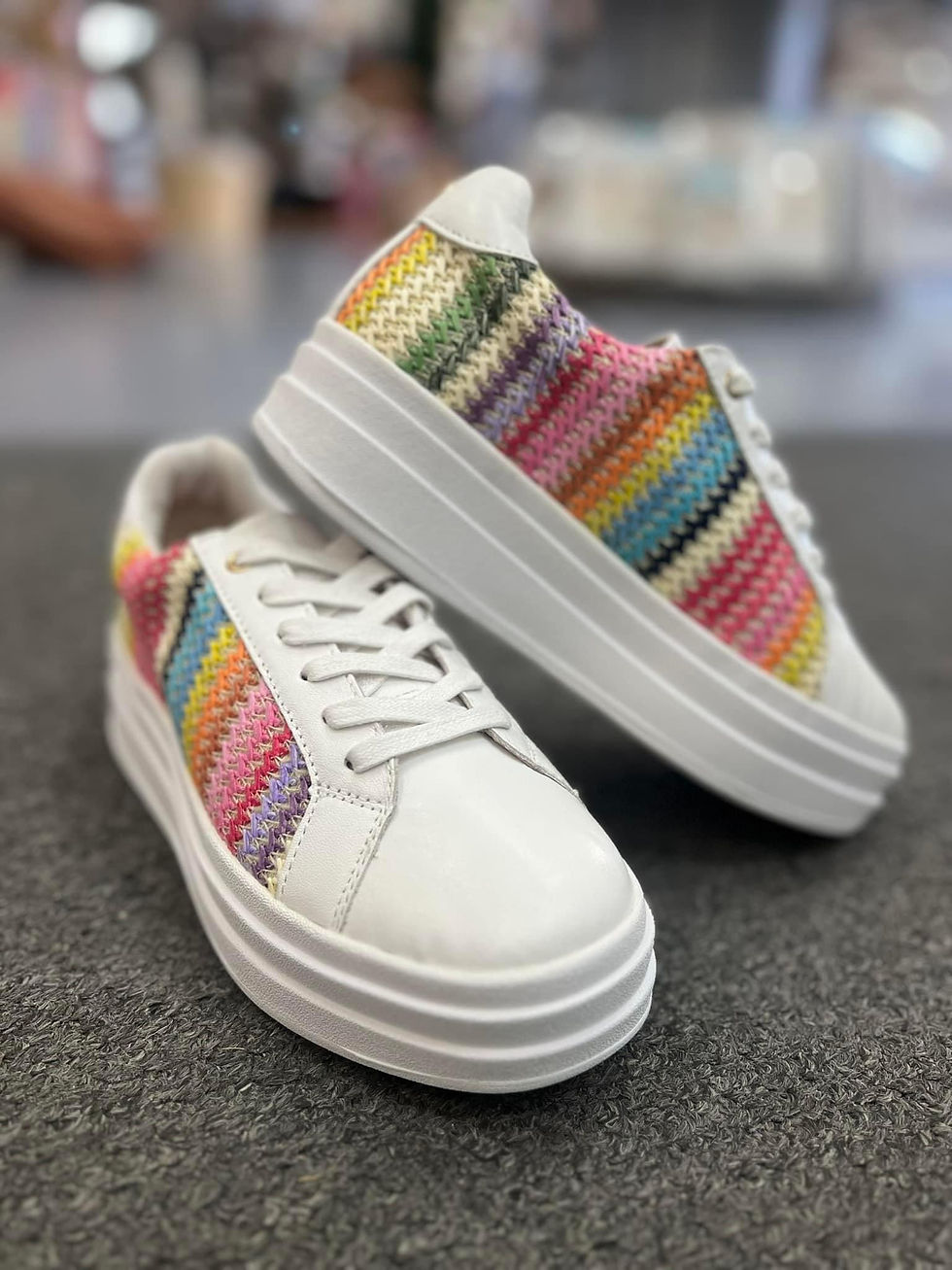 Alfie & Evie Imogen - White/Multi Raffia