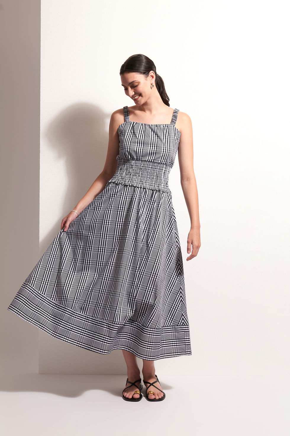 On Debut Dress - Black Check