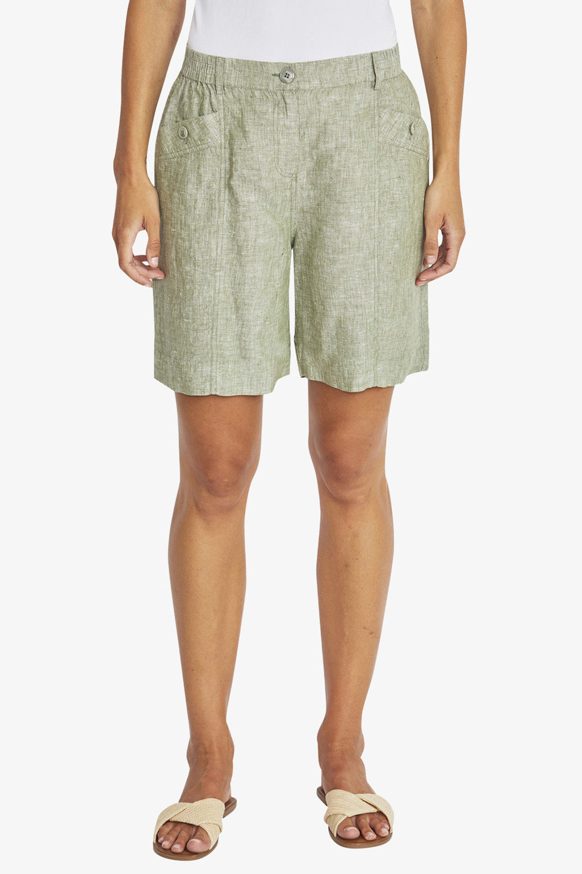 Dylan Linen Shorts - Seagrass