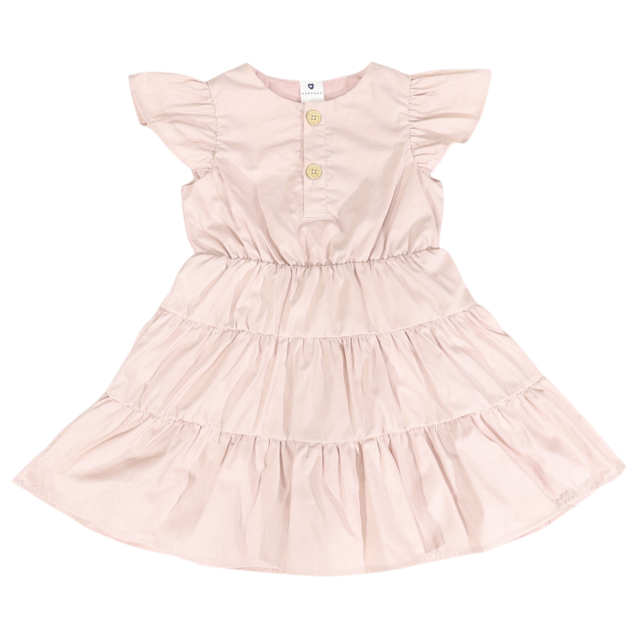 Tiered Cotton Lawn Dress - Dusty Pink