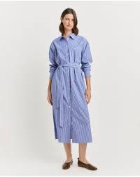 Tooralie Relaxed Shirt Dress Navy/White Stripe