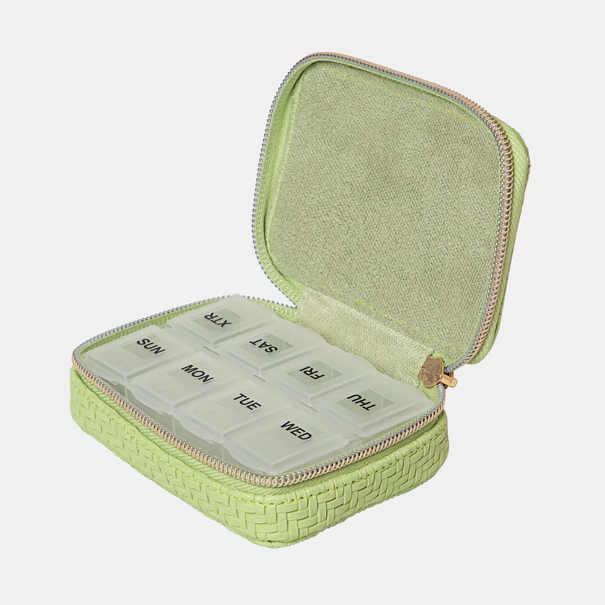 Herringbone Pill Box - Pistachio