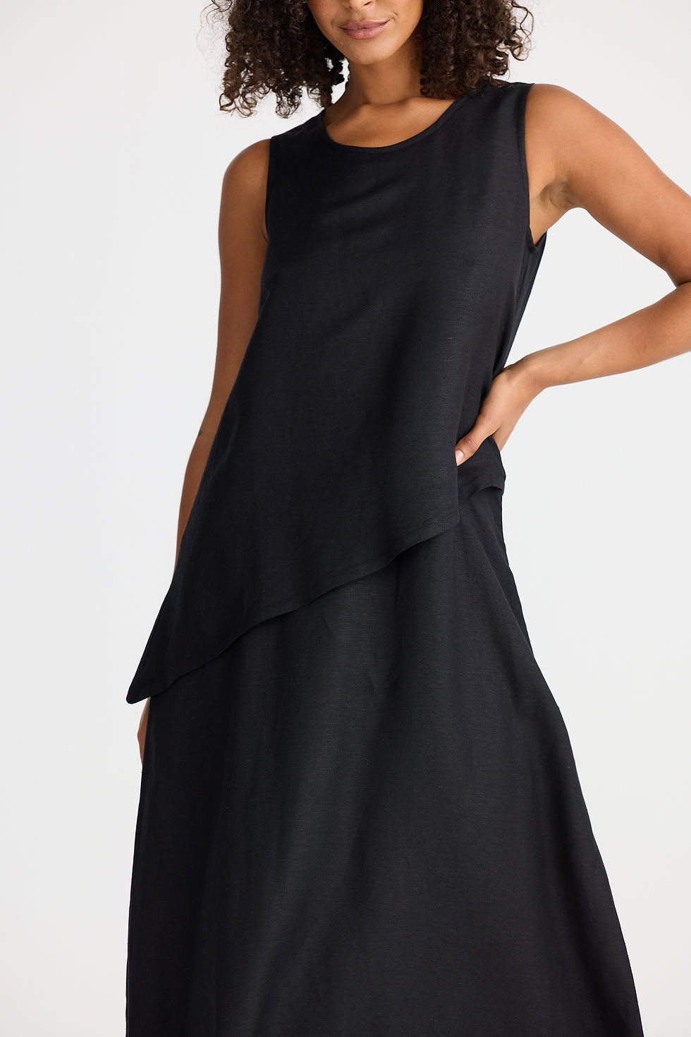 Thumbnail: Grace Dress - Black Linen