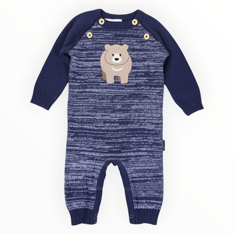 Thumbnail: Korango Bear Fleck Romper - Navy