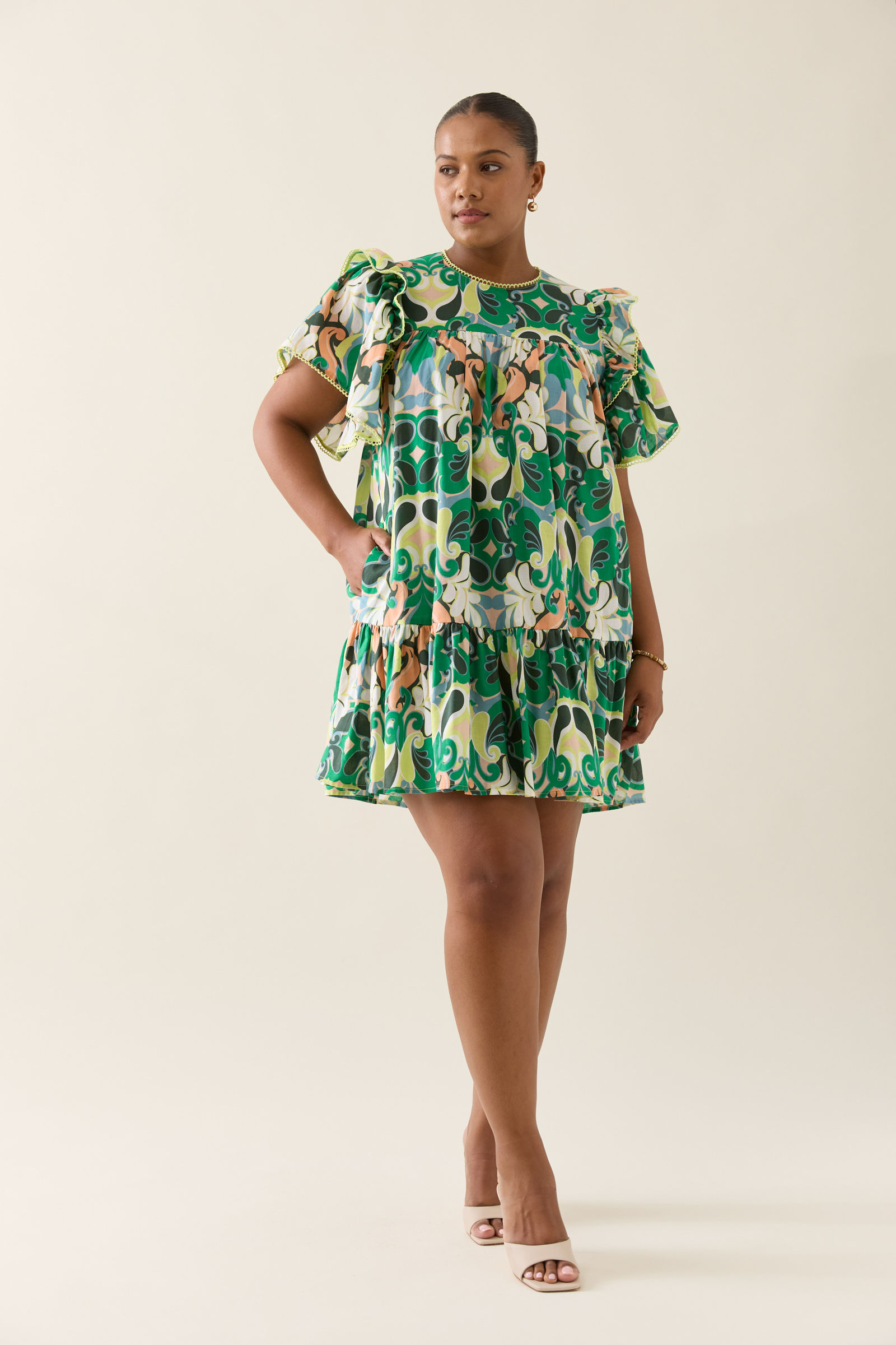 Aurora Frill Dress - Paisley