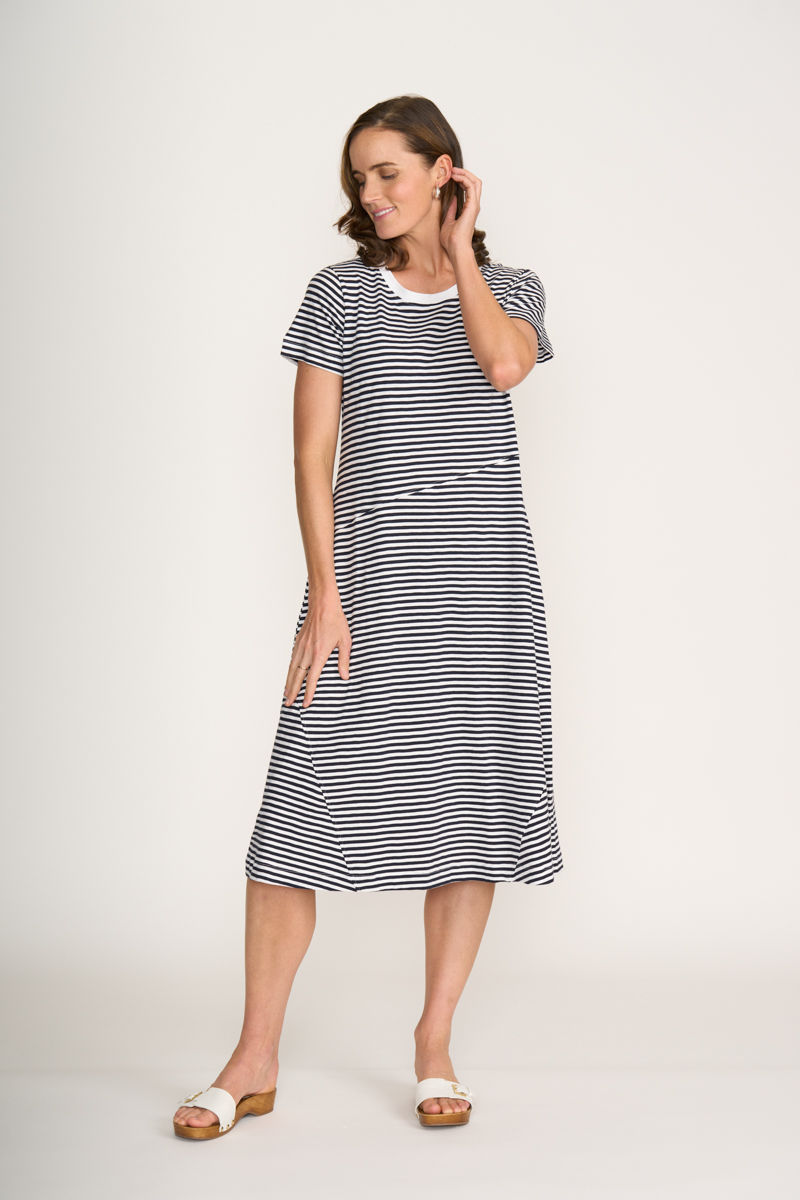 Thumbnail: Stitch Together Dress - Mini Stripe