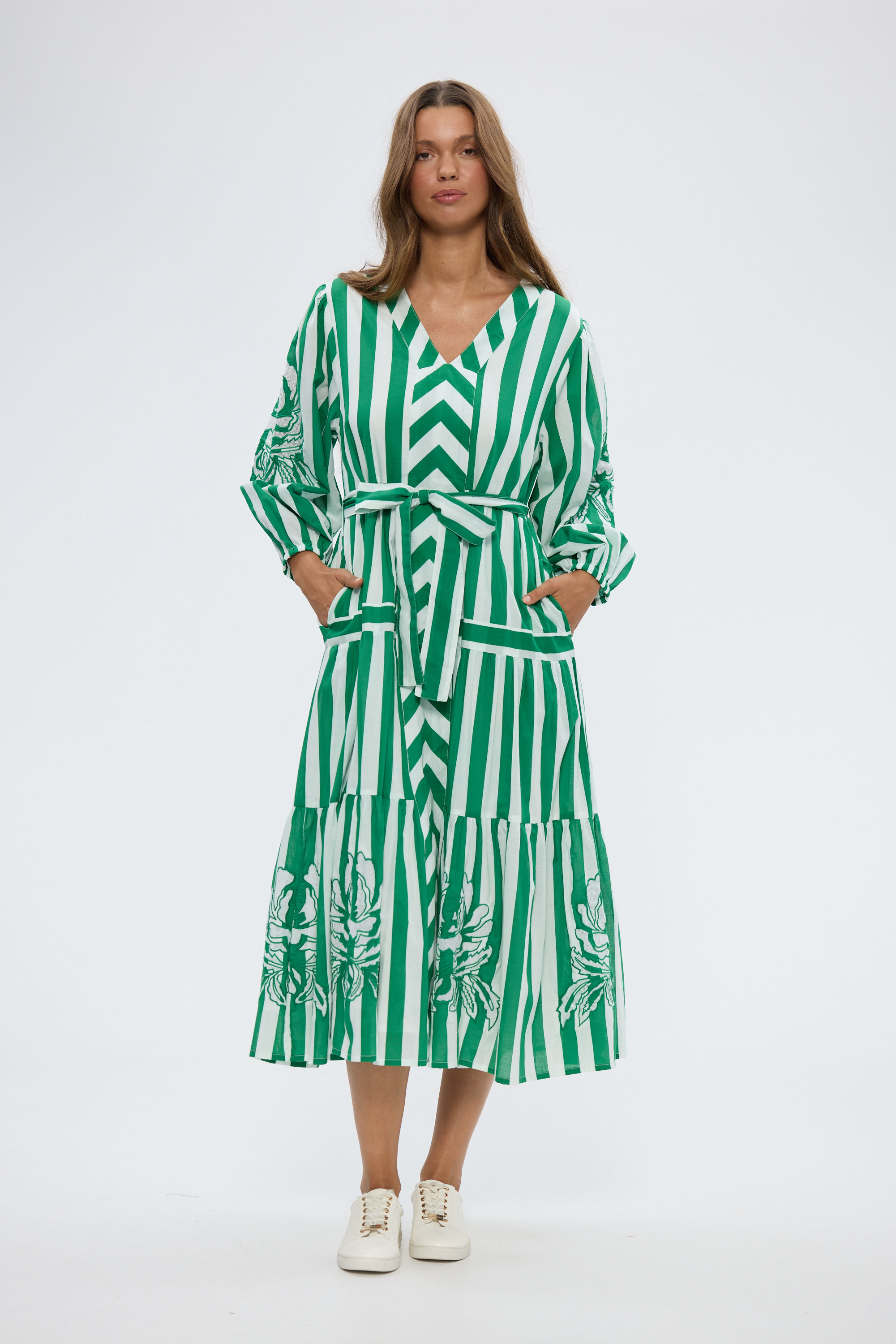 Sea Breeze Dress - Green Stripe