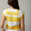 Thumbnail: Stripe Cap Sleeve Tee - White/Daffodil