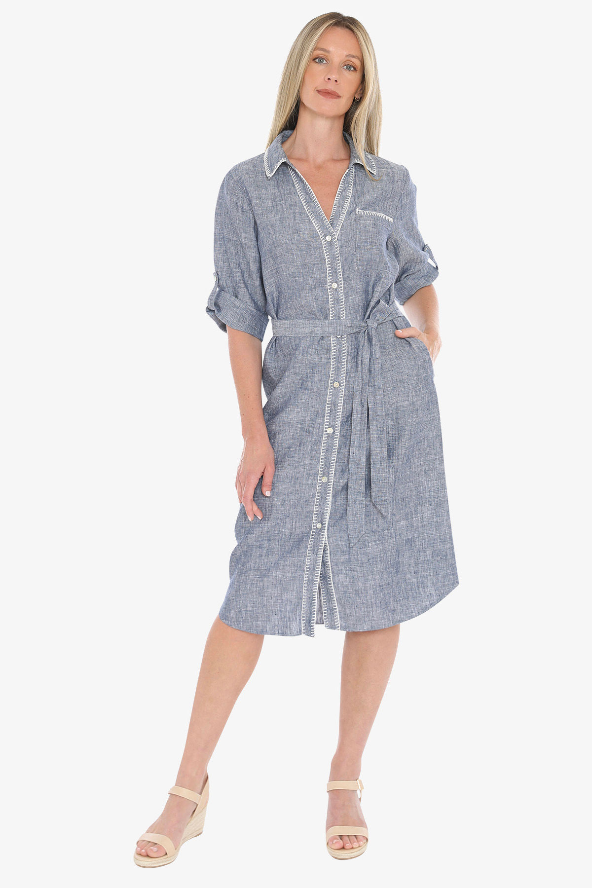 Blanket Stitch Dress - Nightsky