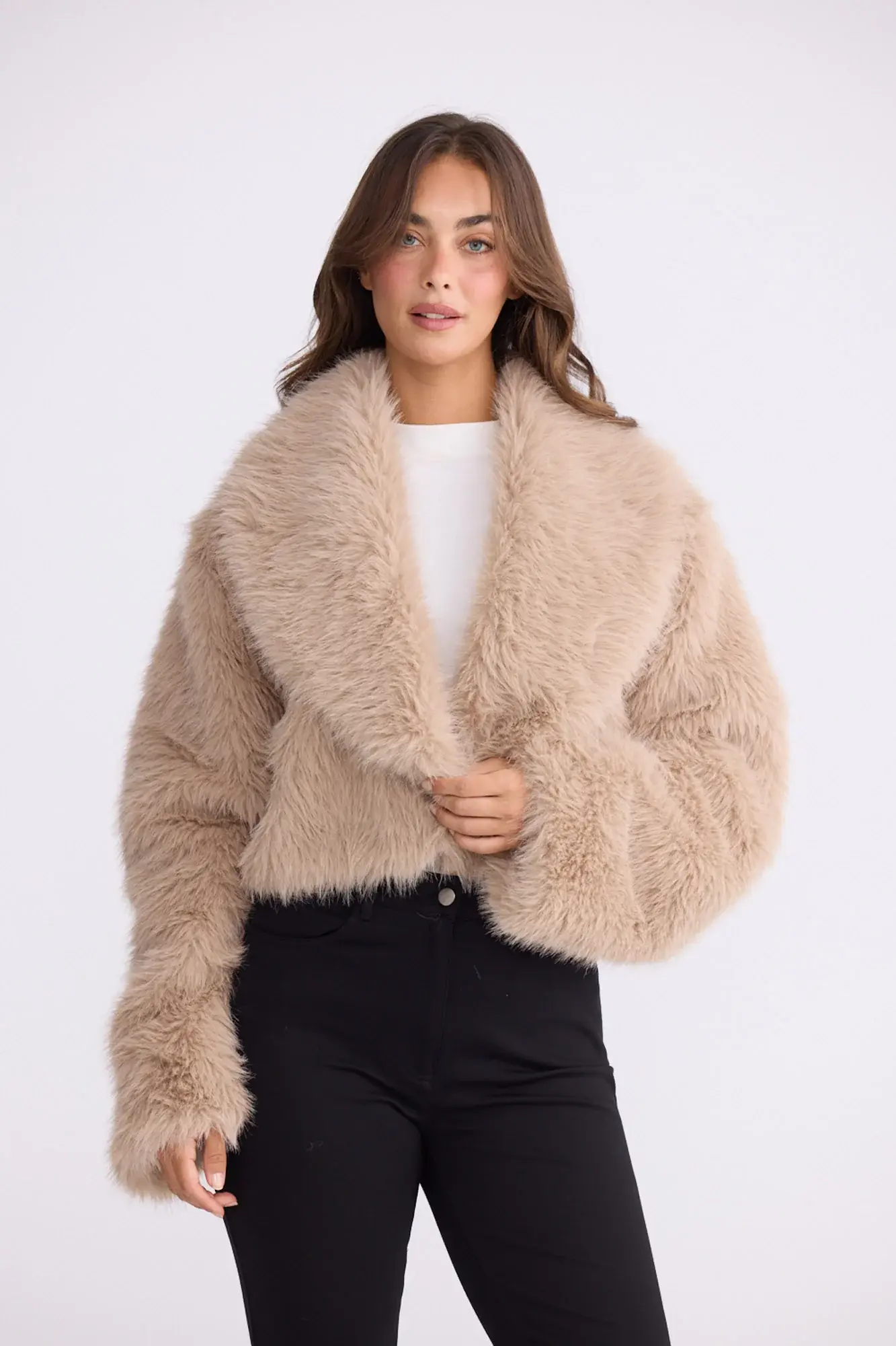 Chantel Fur Jacket - Beige