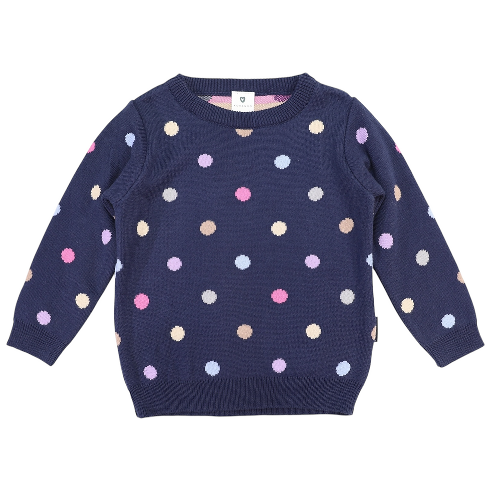 Polkadot Sweater - Navy