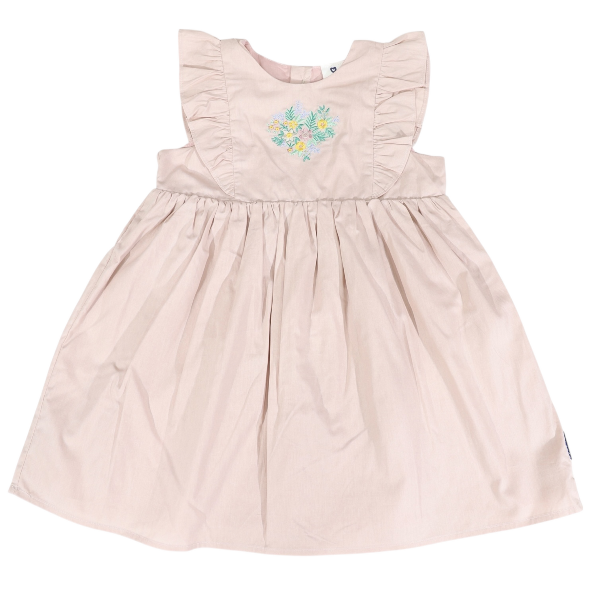 Cotton Lawn Frill Dress - Dusty Pink