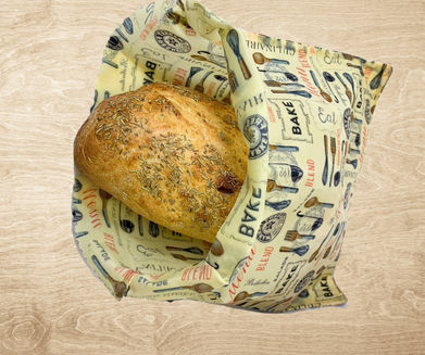 Beeswax bag with loaf of bread inside