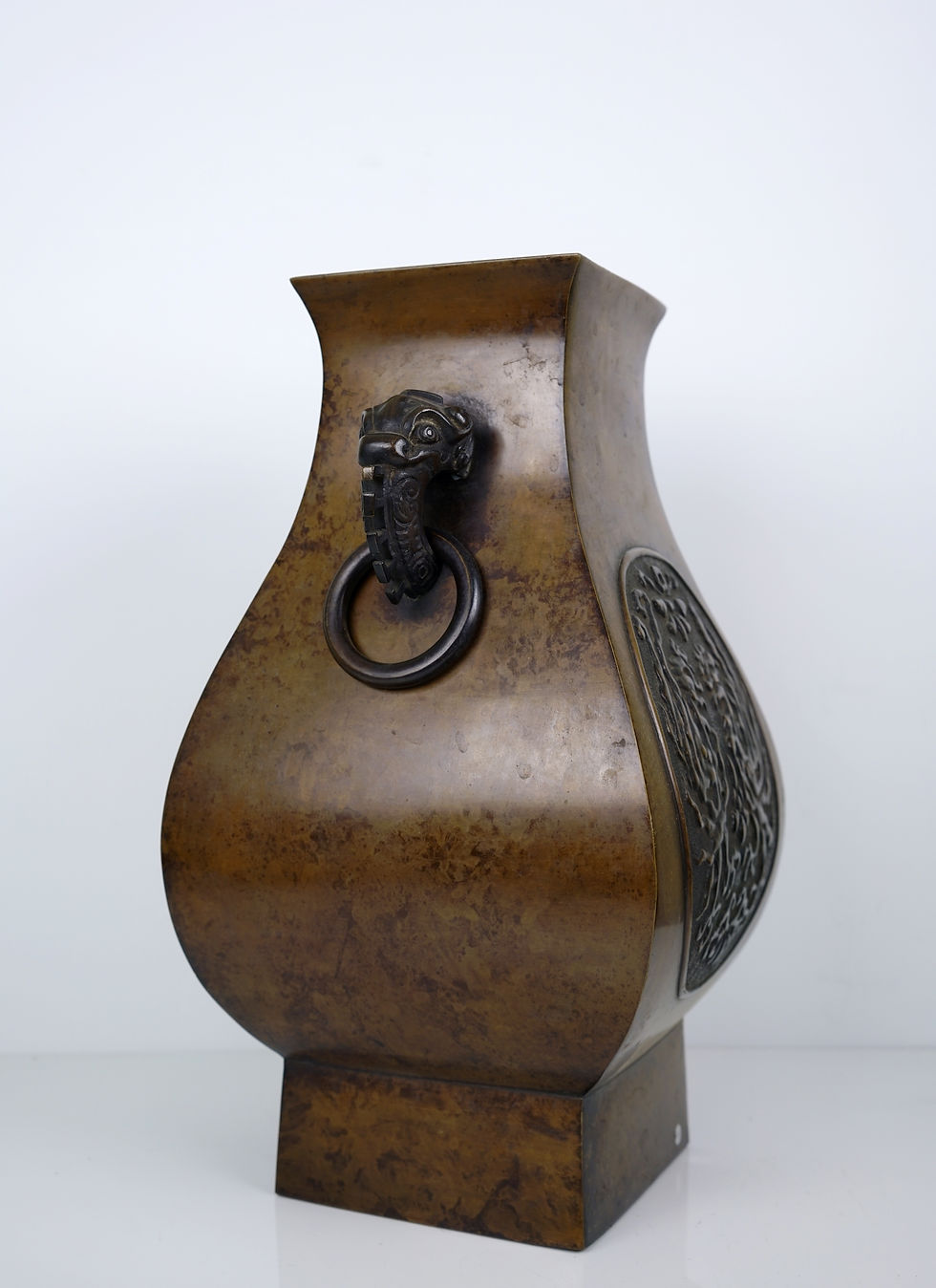 Thumbnail: A Large Ritual Bronze Wine Vessel, with Wooden Box