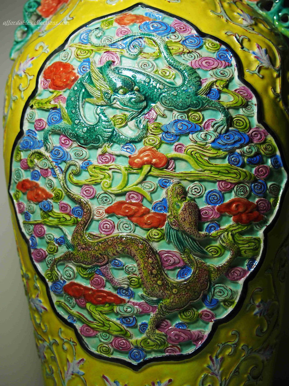 Thumbnail: A Yellow Grounded ‘Two Dragon' Vase