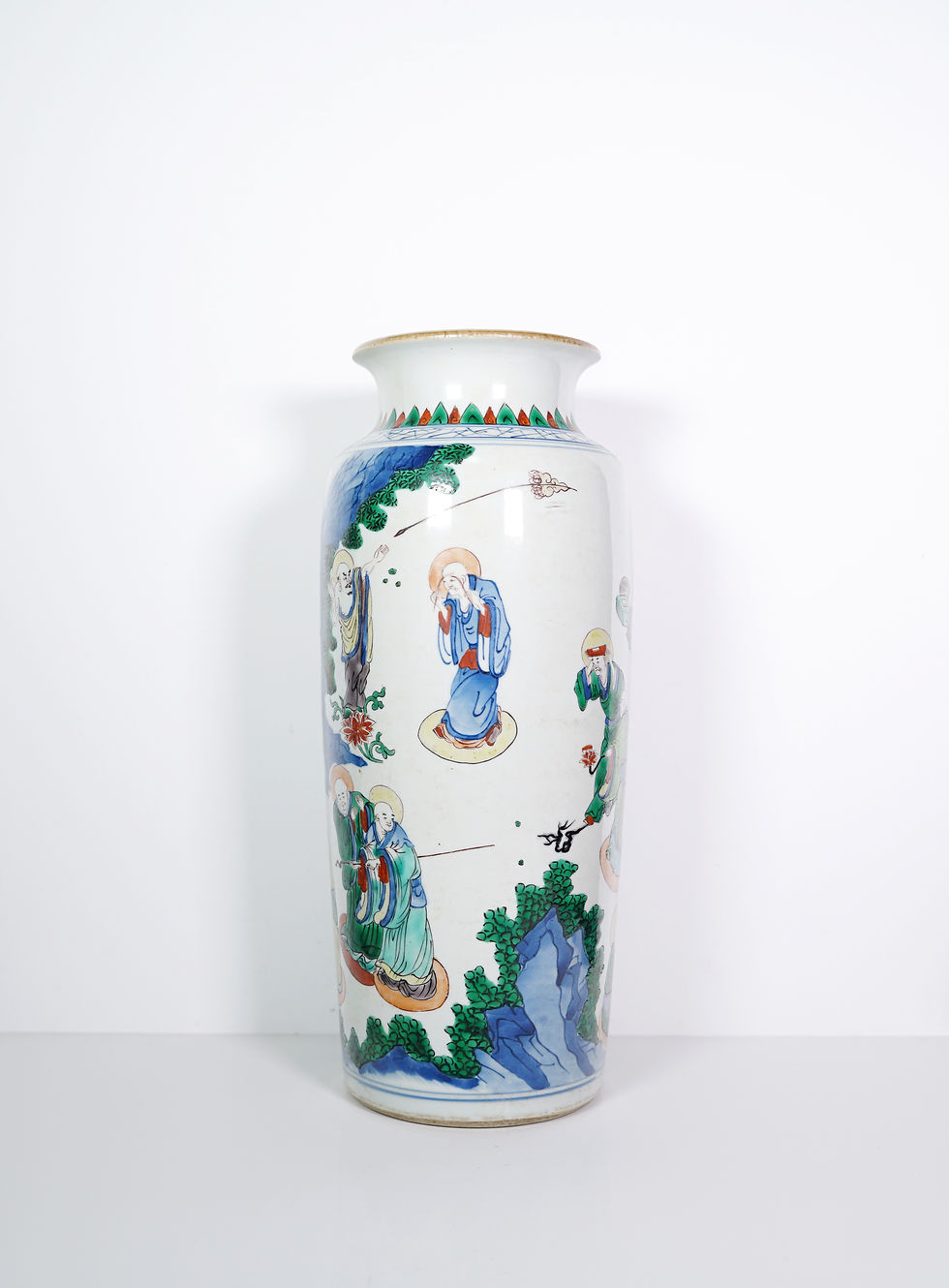 Thumbnail: Share A Fine Wucai 'Eighteen Immortals' Sleeve Vase