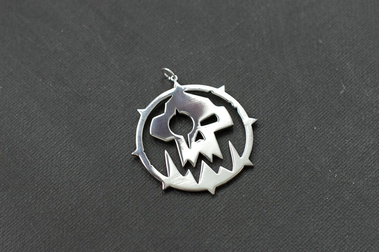 Warhammer 40k stainless steel Ork pendant Warhammer 40k stainless steel Ork pendant