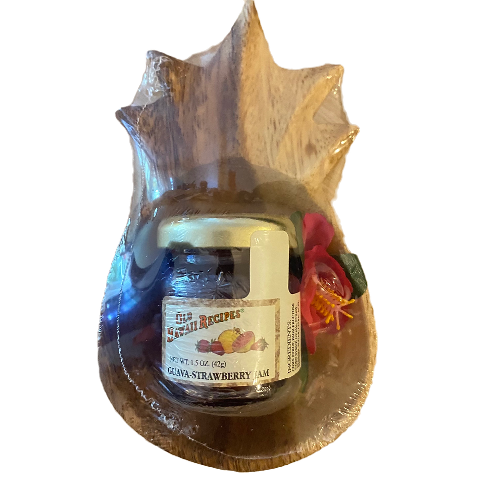 Pineapple Pine Dish w/ Old Hawaii Recipes Guava/Strawberry Jam 1.5oz.