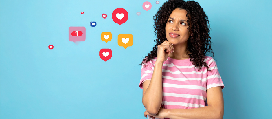 Woman with social media icons