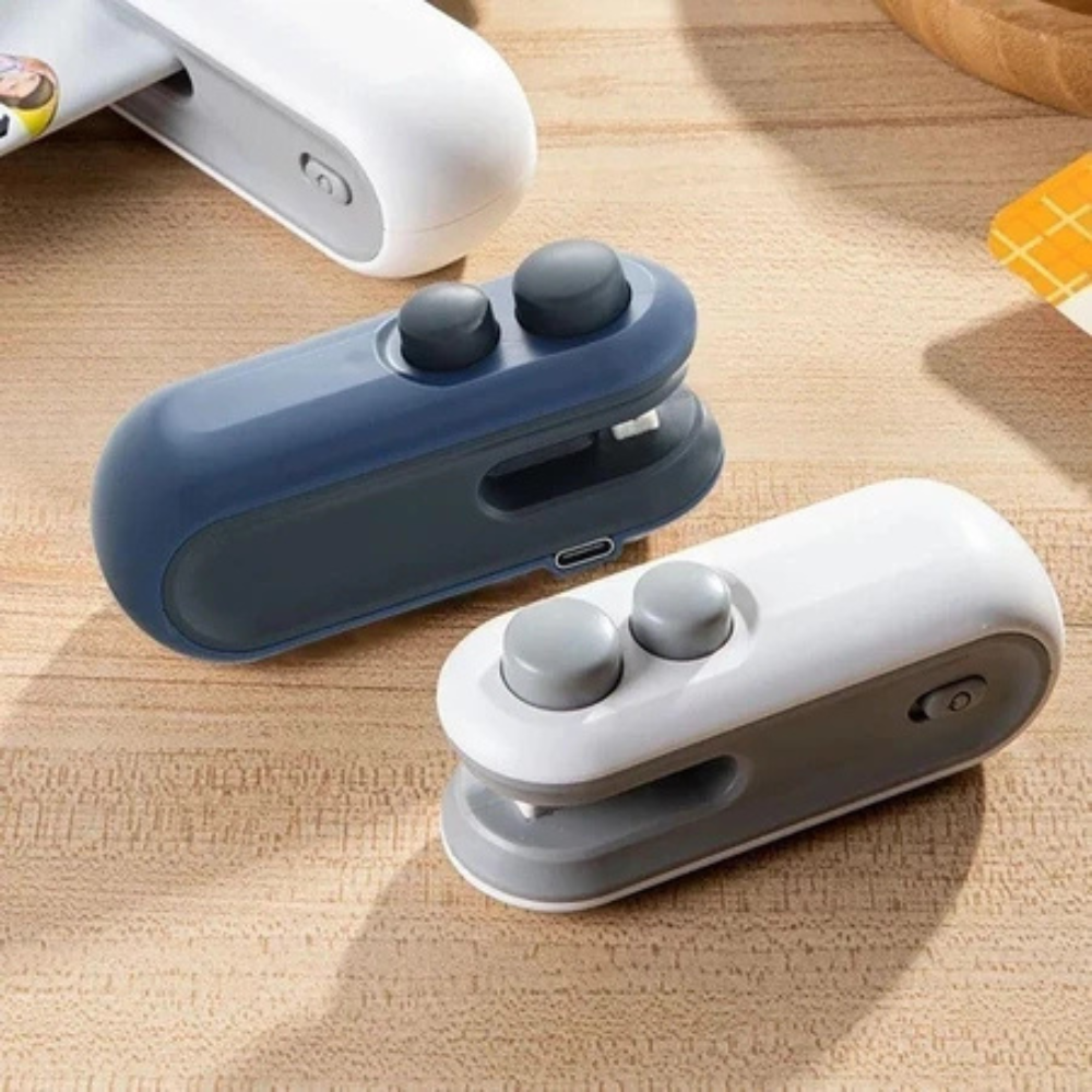 Mini Seladora Portátil USB 3 em 1 com Cortador e Função a Vácuo
