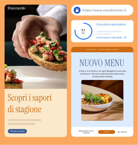 Certificato HTTPS che protegge la connessione tra il sito di un ristorante e i visitatori.