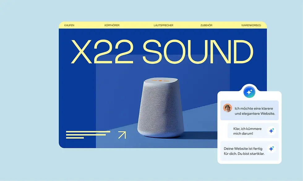Eine E-Commerce-Website, die vom Wix KI-Website-Builder erstellt wird.