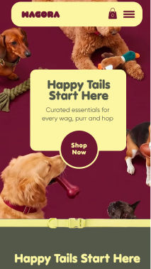A website template for an online store selling pet supplies on Wix