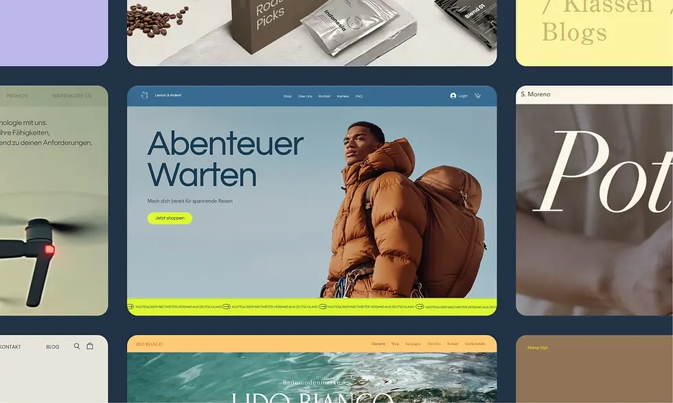 Vorlagen für verschiedene Arten von E-Commerce-Websites.