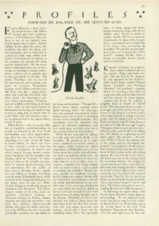 The New Yorker article that Balanchine read about Elisha