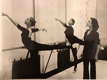 Diana (left) in arabesque. Maria Tallchief teaches cir. 1974-5