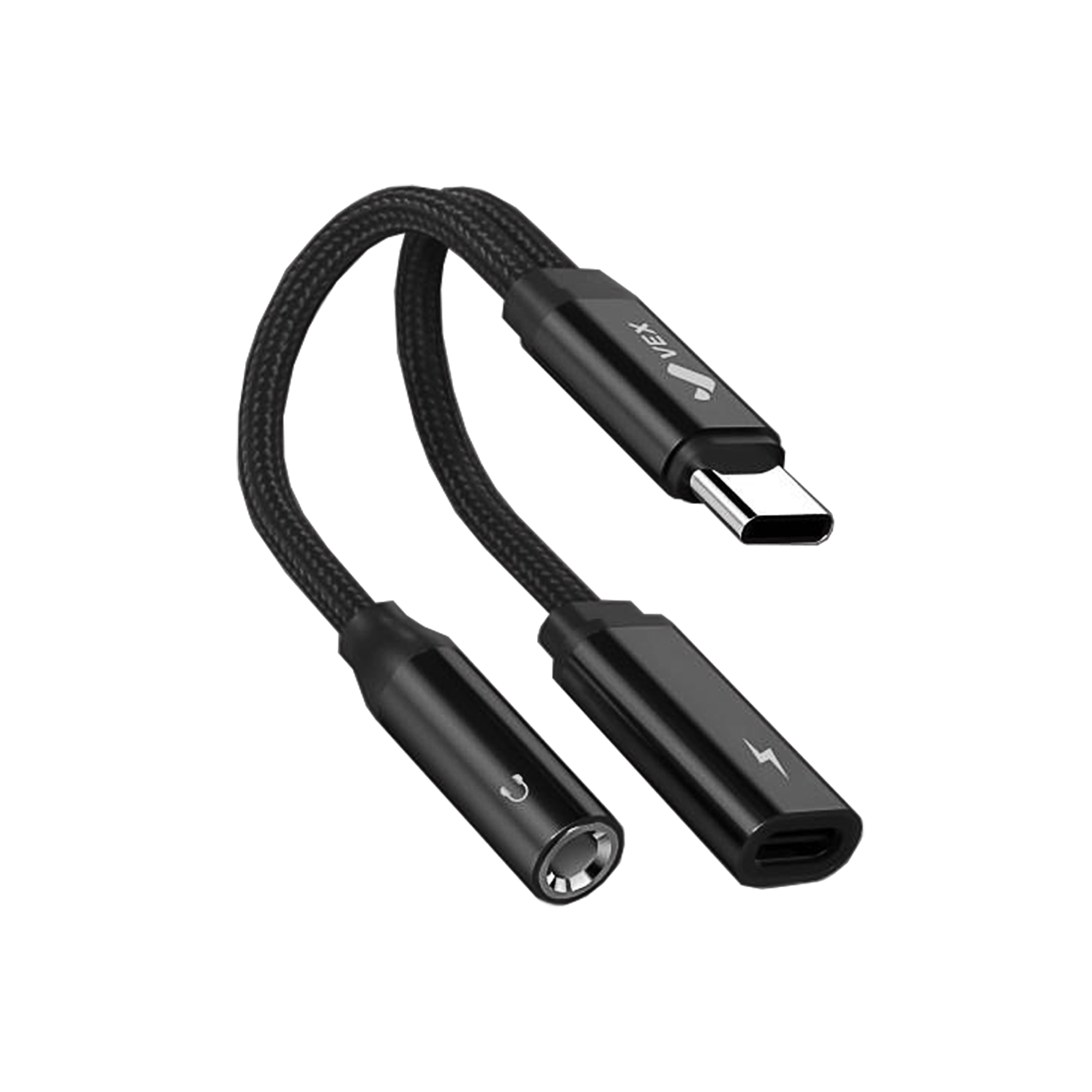 Adaptador 2 en 1 USB C a 3.5mm y USB C