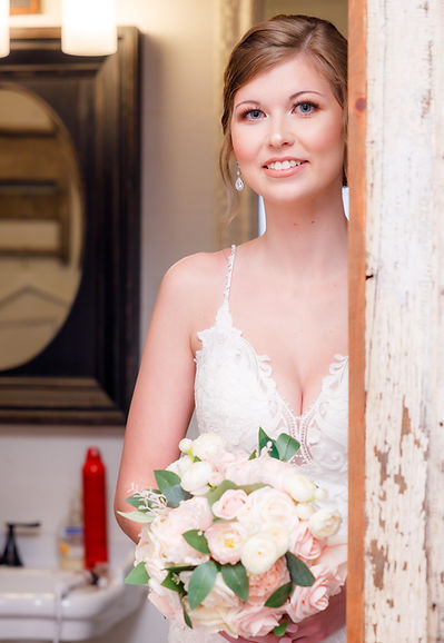 A bride ready for the first look