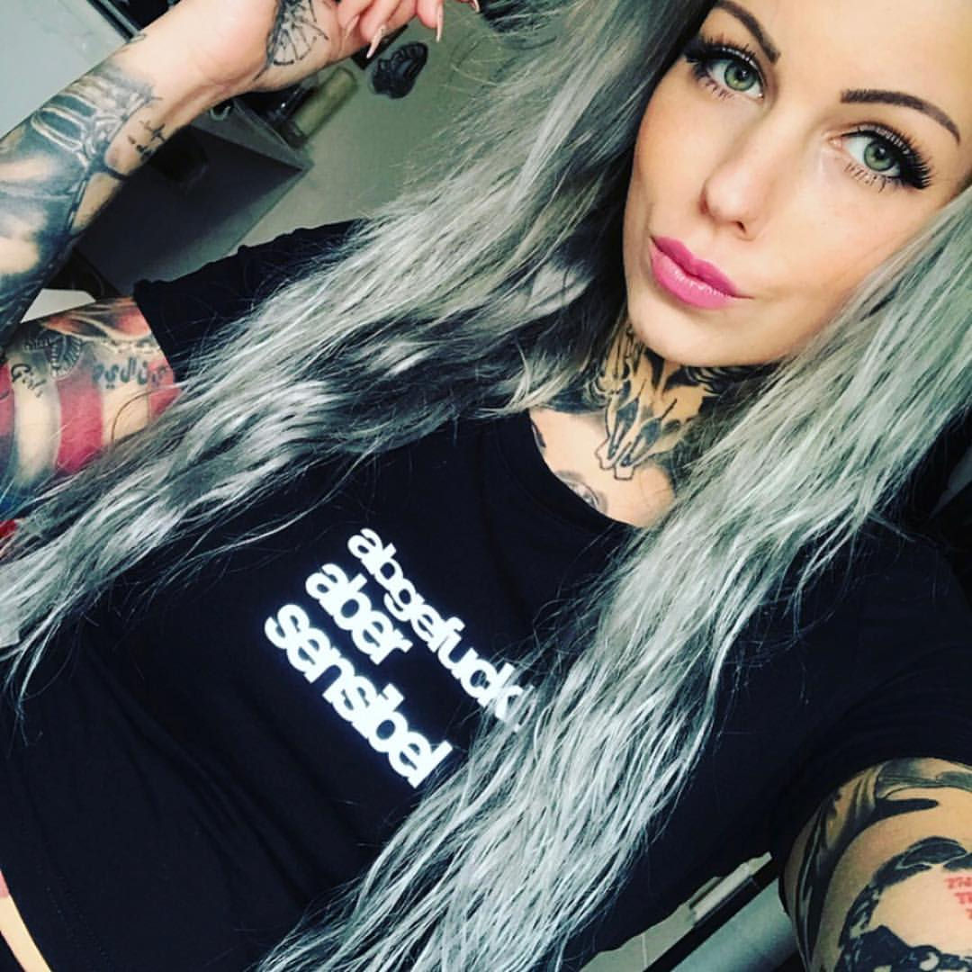 abgefuckt aber sensibel crop top frauen schwarz