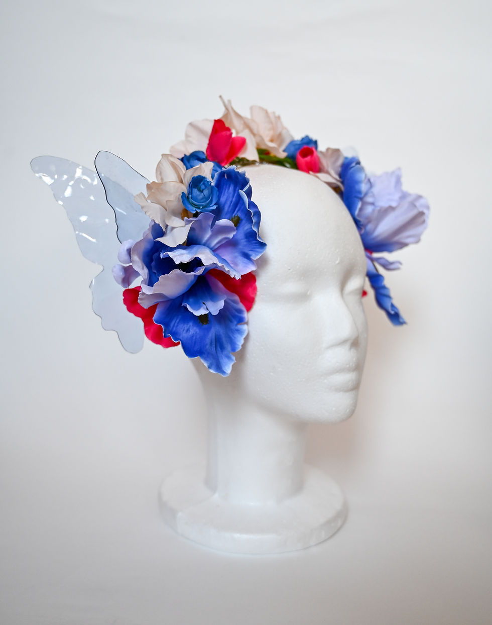 Миниатюра: Butterfly flower crown  - blue and pink 