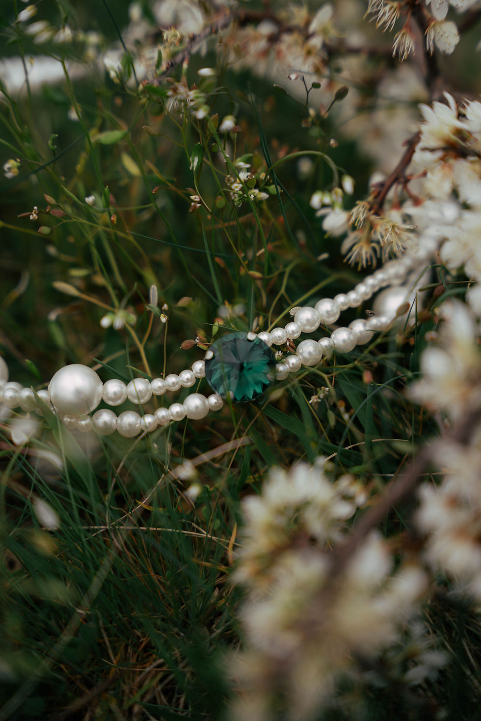 Миниатюра: Колие с перлени мъниста  - Emerald Green 