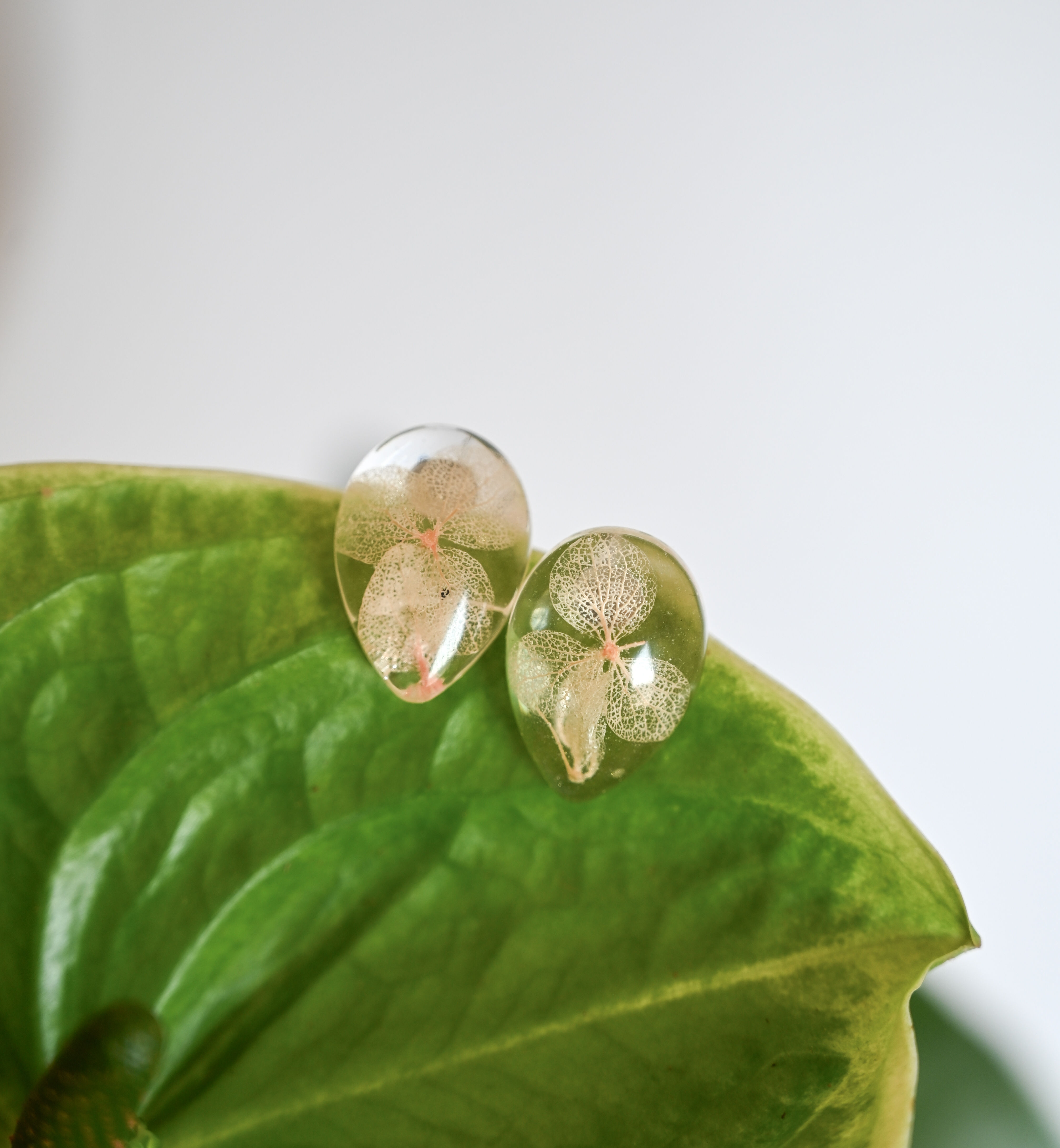 Обеци с японска хортензия