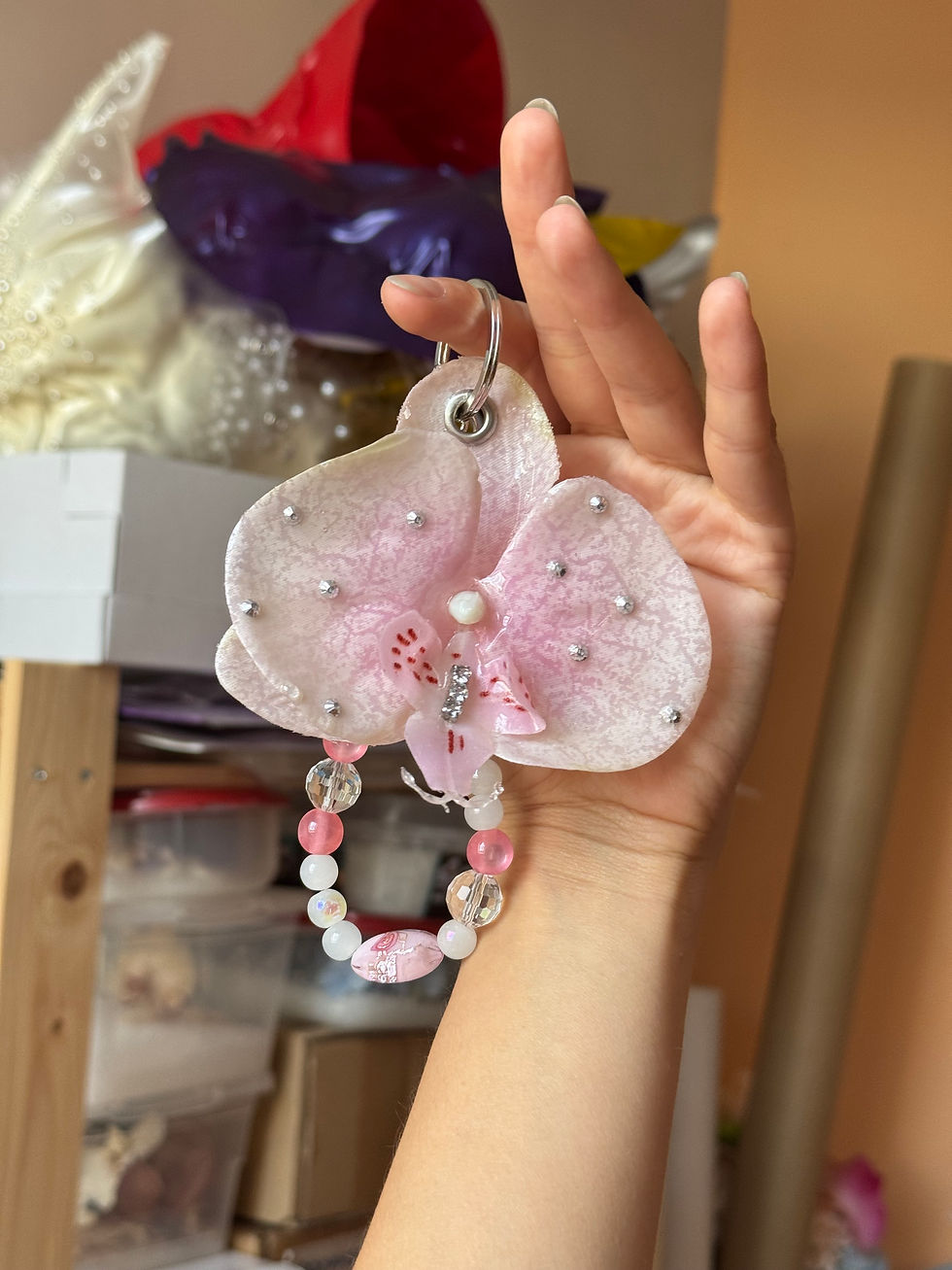 Миниатюра: Bag charm - light pink orchid 