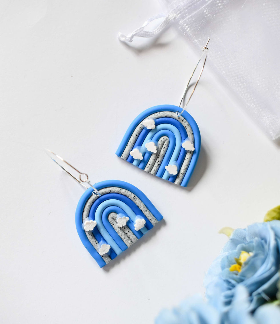 Обеци арки - сини