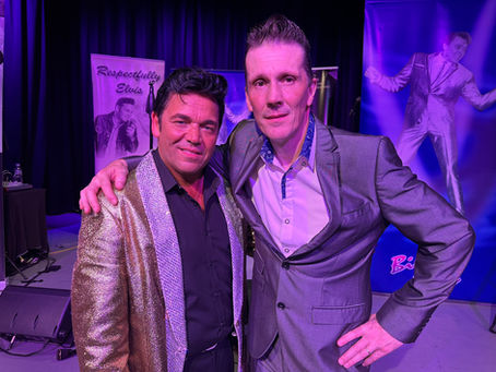 Ivan Brady, left, as Elvis and Alan Wilcox as Billy Fury at the Sheppey Little Theatre
