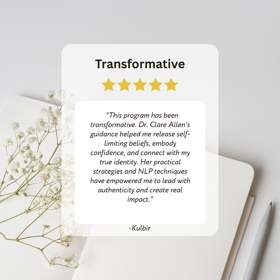 Dr Clare Allen Identity Anchoring Testimonial