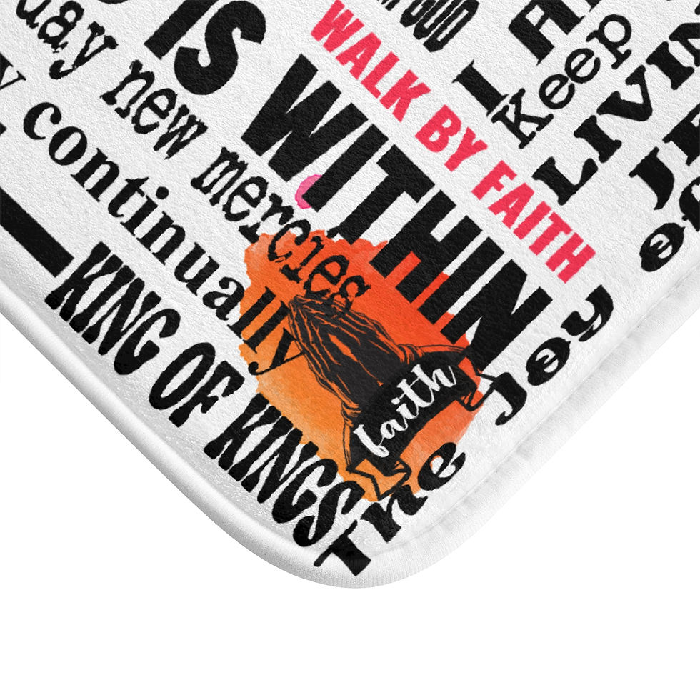 Thumbnail: Inspirational Bath Mat - 'Walk by Faith' Design for Home Decor