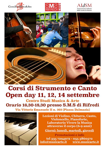 Open day dei Corsi di Musica presso SMS di Rifredi - zona Piazza Dalmazia