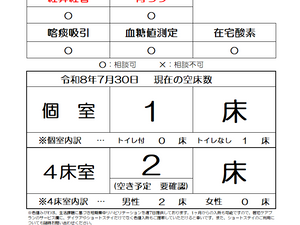 空床情報のご案内