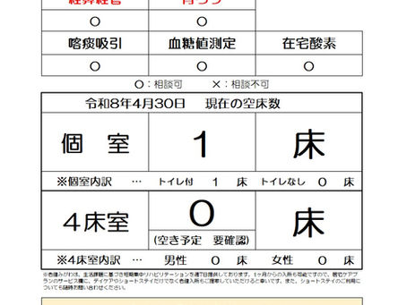 空床情報のご案内