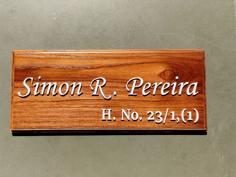 Thumbnail: CARVEGLOW® Personalized Raised Acrylic Text Wooden Name Plate with Rounded Edges